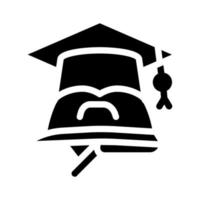 casco y gorra de graduación icono de glifo ilustración vectorial vector