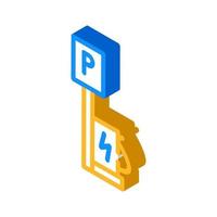 parking with charging station isometric icon vector illustration