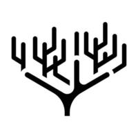ilustración de vector de icono de glifo de planta de coral aislado