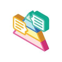 pyramided data analysis isometric icon vector illustration