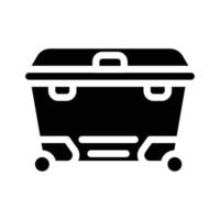 waste container glyph icon vector illustration
