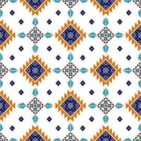 diseño de patrones sin fisuras étnicos ikat. alfombra de tela azteca adornos de mandala decoraciones textiles papel tapiz. fondo de vector de bordado tradicional de pavo étnico nativo boho tribal