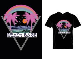 diseño de camiseta de bebé de playa vector
