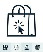 E-Commerce and online shopping icons with White Background vector
