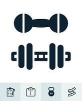 iconos de fitness con fondo blanco vector