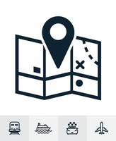 Map and location icons with White Background vector