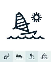 Summer and beach Icons with White Background vector