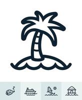 iconos de verano y playa con fondo blanco vector