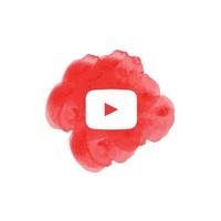 icono de logotipo de vector de youtube de acuarela