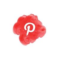 watercolor pinterest vector logo icon