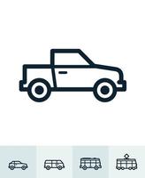 iconos de transporte y vehículos con fondo blanco vector