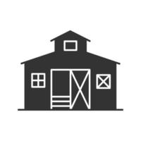 Barn glyph icon. Ranch. Agriculture. Silhouette symbol. Negative space. Vector isolated illustration