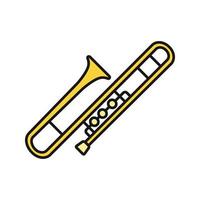 Trombone color icon. Trumpet. Isolated vector illustration