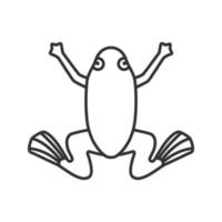 Frog linear icon. Thin line illustration. Toad. Contour symbol. Vector isolated outline drawing