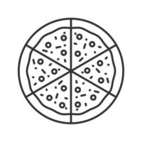 Pizza linear icon. Thin line illustration. Pizzeria sign. Contour symbol. Vector isolated outline drawing