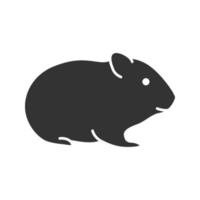 Hamster glyph icon. Rodent. Silhouette symbol. Negative space. Vector isolated illustration