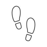 icono lineal de huellas. pasos ilustración de línea delgada. evidencia. símbolo de contorno dibujo de contorno aislado vectorial