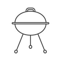 Kettle barbecue grill linear icon. Thin line illustration. Contour symbol. Vector isolated drawing