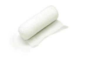 Medical gauze roll isolate on white background. photo