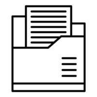 icono de línea de archivos de carpeta vector