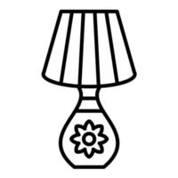 Table Lamp Line Icon vector