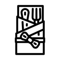 napkin for cutlery line icon vector illustration