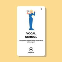 Vocal School Girl Student Performing Song Vector
