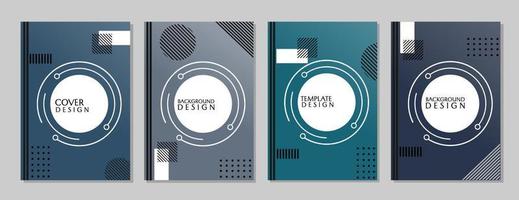 trendy geometric abstract cover design set. background with circle shape elements. vector illustration