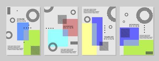 conjunto de diseños de plantillas de portada abstractas geométricas de moda. fondo con elementos de forma de círculo. ilustración vectorial vector