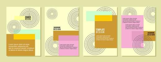 pastel color page cover design set. trendy stylish geometric background. vector design for cover, presentation, catalog