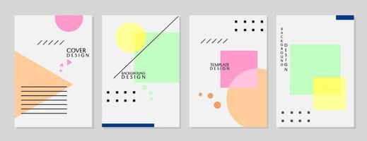 set of geometric abstract cover designs. trendy and minimalist white background with shape elements. for presentation design, business, cover vector