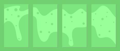 set of social network story vector designs. Abstract green background with curved pattern. design for social media