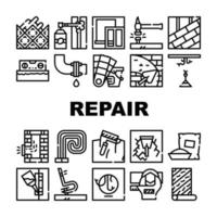 Home Repair Service Collection Icons Set Vector