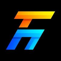 colorful letter t h logo design vector