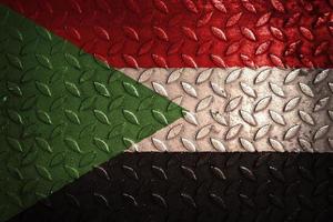 sudan flag metal texture statistic photo