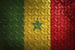 senegal flag metal texture statistic photo