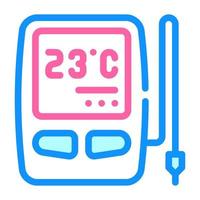 digital thermometer with sensor color icon vector illustration