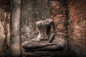 THAILAND Ruins and Antiques at the Ayutthaya Historical Park Tourists from around the world Buddha decay photo