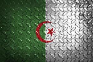 algeria flag metal texture statistic photo
