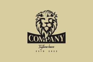 Classic lion logo with soft color choices vector