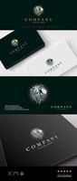 Lion head logo with classic elegant style vector
