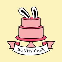 bunny cakee logo vector icon illustration