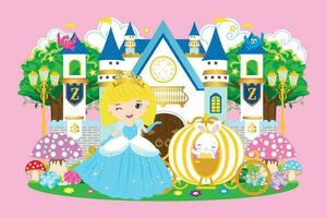 princesa en la ilustración del castillo blanco