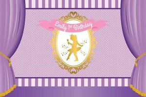 Royal Party Banner with cute ballerina vector