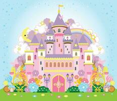 princess fairytale castle vector