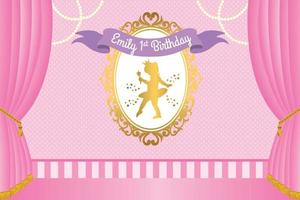 Royal Party Banner with cute ballerina