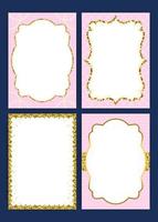 Set of the blank gold glitter card templates vector