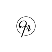 FR circle initial logo best for beauty and fashion in bold feminine concept vector