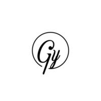 logotipo inicial de gy circle mejor para la belleza y la moda en un concepto femenino audaz vector