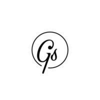 logotipo inicial del círculo gs mejor para la belleza y la moda en un concepto femenino audaz vector